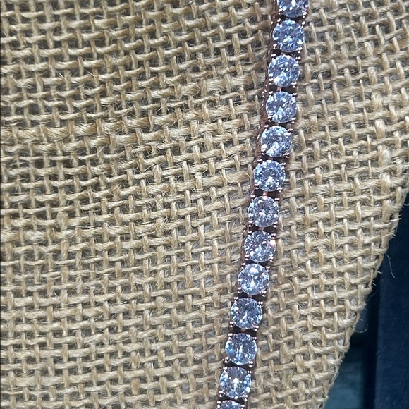 18 k rose gold over brass cubic Zirconia Top Grillz rhinestone bling necklace - Picture 4 of 10
